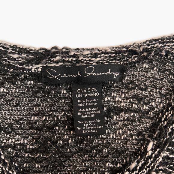 FRENCH LAUNDRY V-Neck Knit Poncho Sweater (Charcoal | Size OS) - Picture 7 of 7